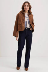 Mid-weight Suede Notch Collar Coat
