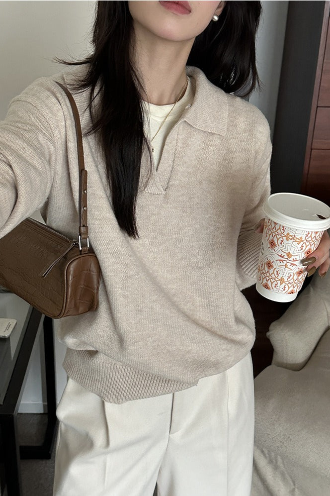 Slouchy Polo Style Sweater Main image