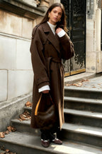 Casual Turn-Down Collar Double-Breasted Overcoat