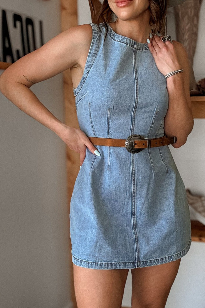 Western Style Slim Denim Dress Secondary image