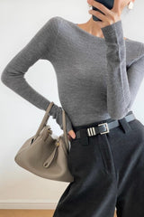 Seamless Ripple Stitch Knit Top