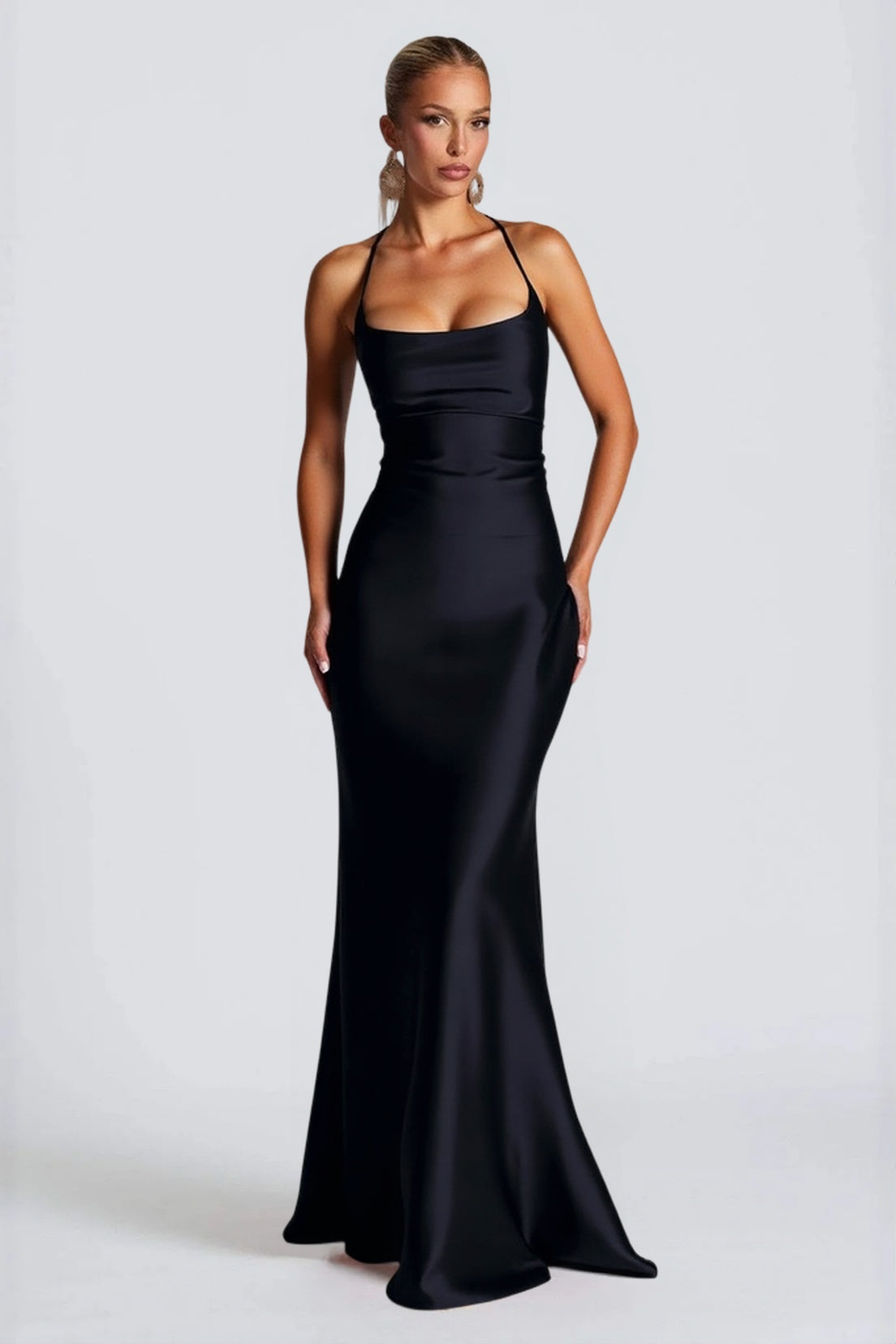 Belted Backless  Maxi Silk Dress Secondary image