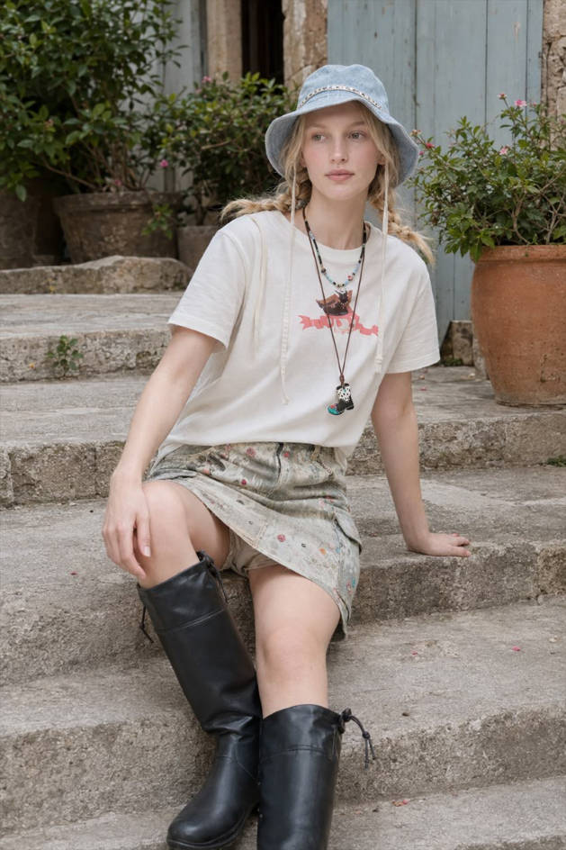 Y2K Ripped Pocket A-Line Skirt