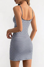 Striped Bodycon Spaghetti Strap Mini Dress