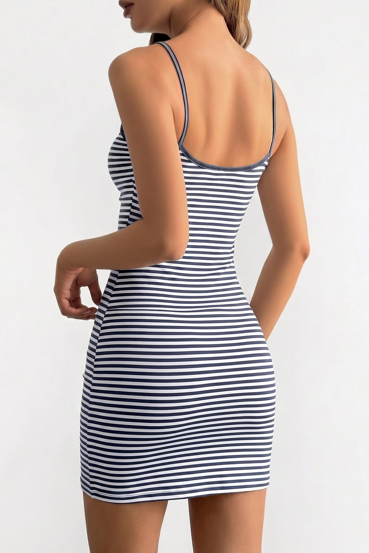 Striped Bodycon Spaghetti Strap Mini Dress