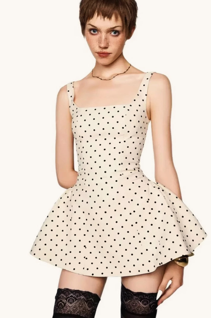 Polka Dot Square Neck Cami Mini Dress Main image