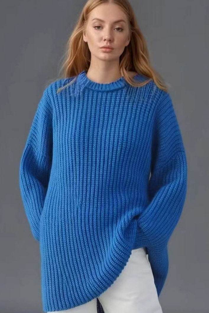 Casual Crewneck Lantern Sleeve Sweater Main image