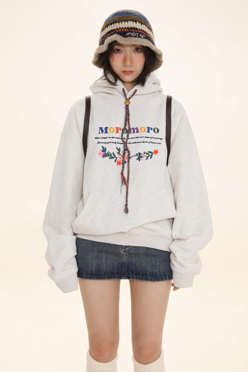 Letter Embroidered Cozy Pullover Hoodie Secondary image
