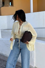 Unique Tie Detail Blouse