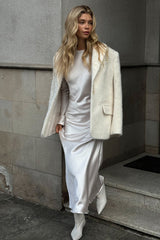 Soft Pile Relaxed Fit Lapel Blazer