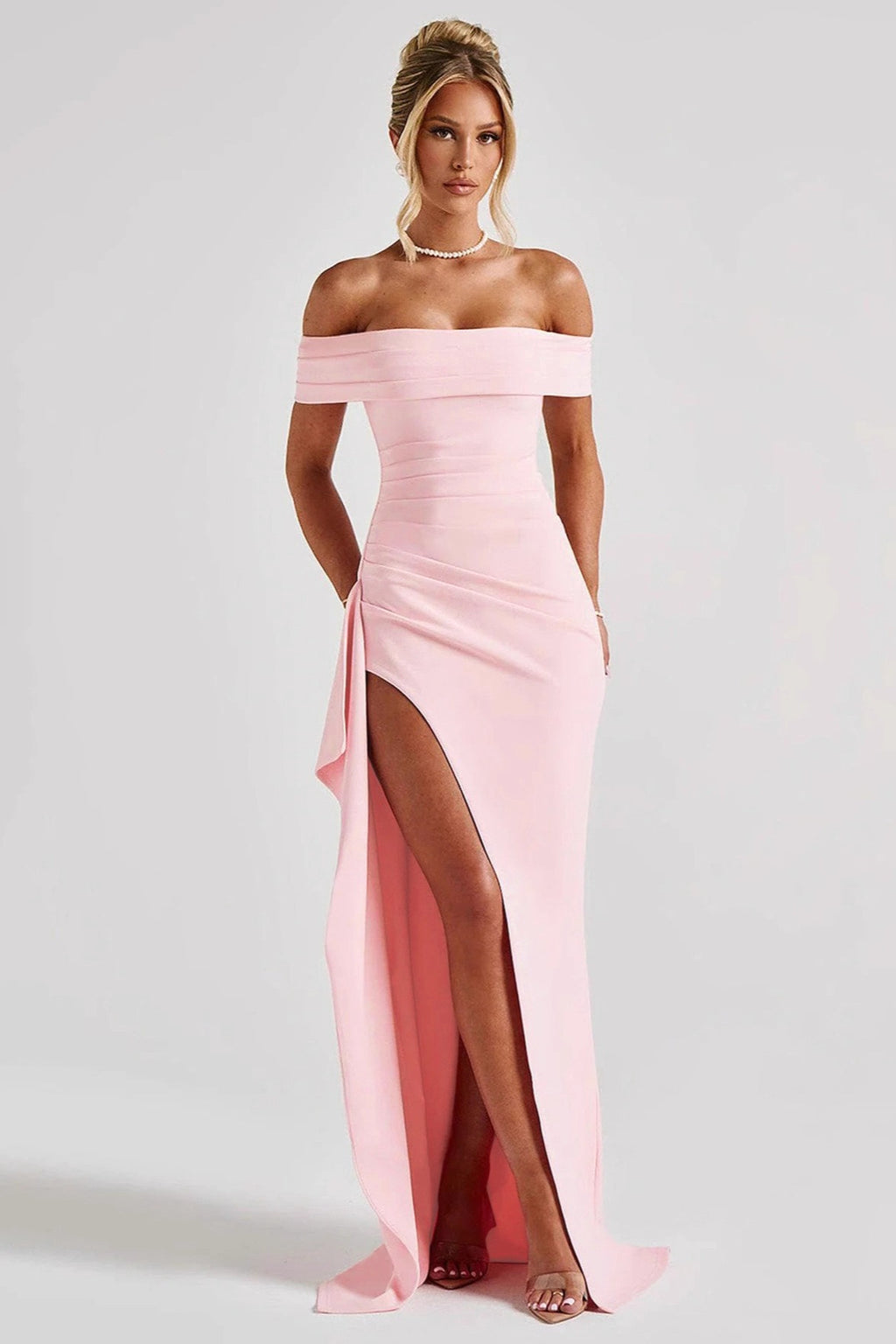 Wrap Drape Midi Prom Dress