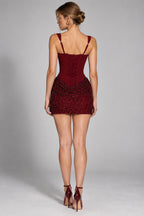 Hip Wrapped Sequin Spliced Mini dress