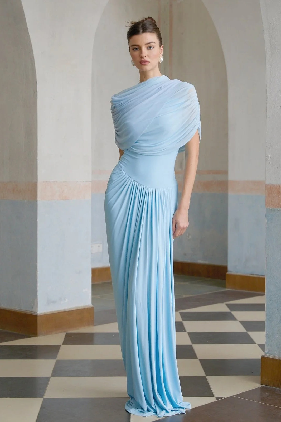 Sky Blue Sleeveless Formal Party Maxi Dress Secondary image
