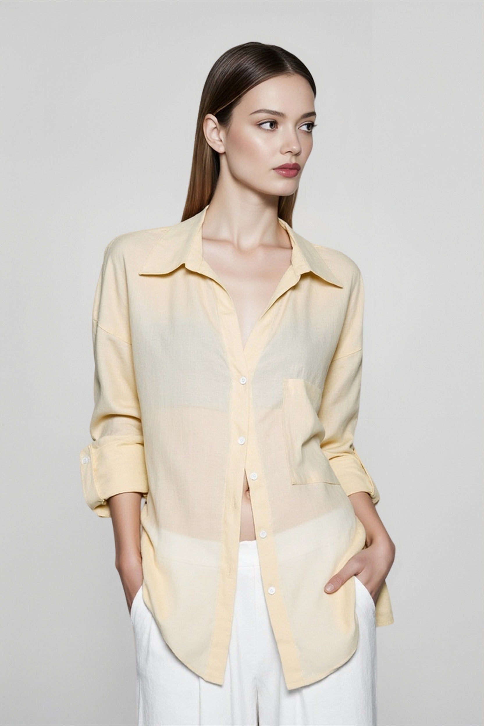 Pure Linen Casual Relaxed Blouse Main image