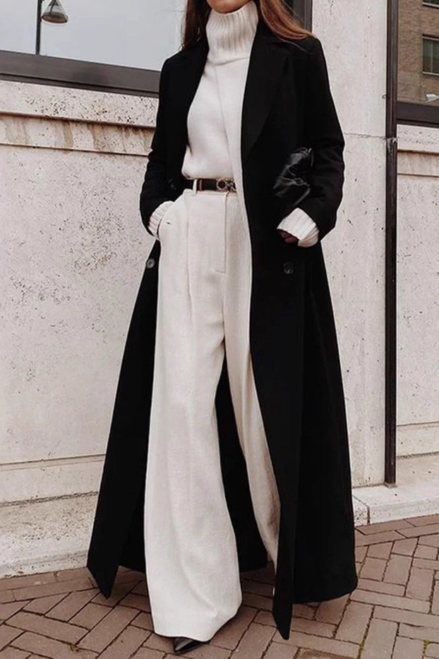 Thick Fleece Lined Maxi Casual Cold Weather Overcoat Main image