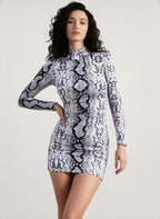 DressBetty - Serpentine Print Turtleneck Long Sleeve Party Dresses For Women Streetwear Fashion  Snake Graphic Bodycon Dress  Robe