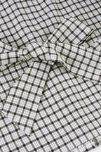Belted Checkered Long Sleeve Blouse