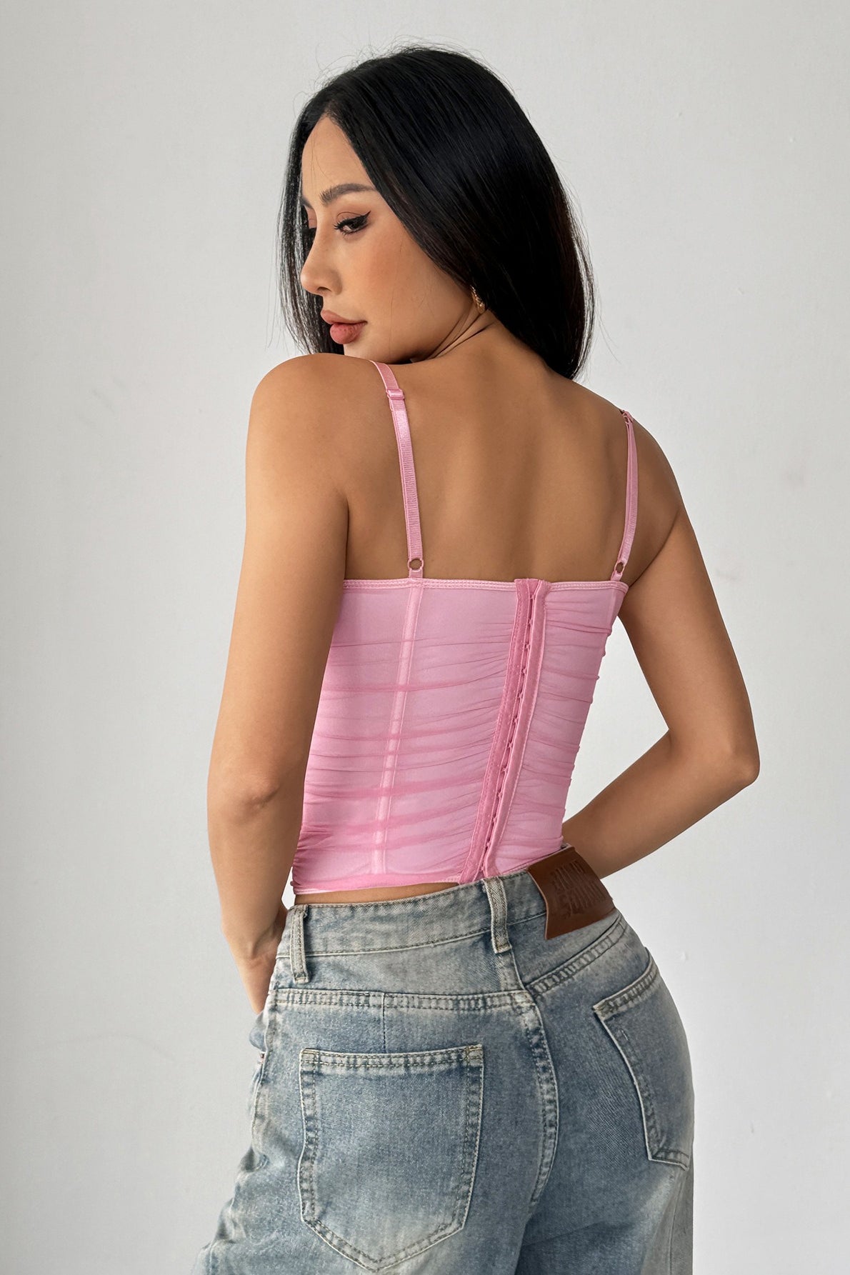 French Lace Panel Bodycon Cami Top Secondary image