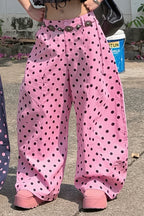 Scattered Dot Baggy Wide Leg Pants