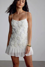 3D Floral Chiffon Slip Birthday Dress