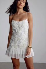 3D Floral Chiffon Slip Birthday Dress