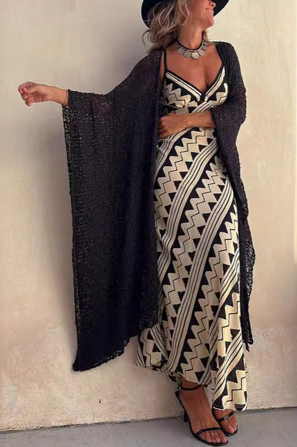 Bohemian Printed Casual Spaghetti Strap Boho Dress Secondary image