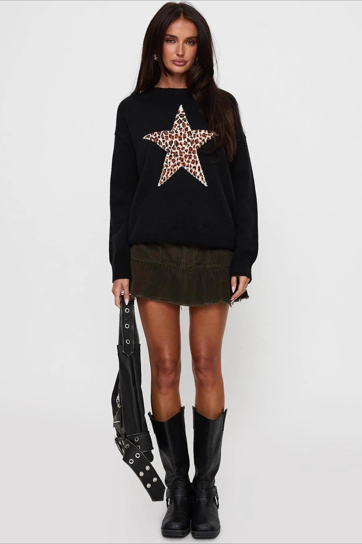 Graphic Print Fitted Sweater Main image