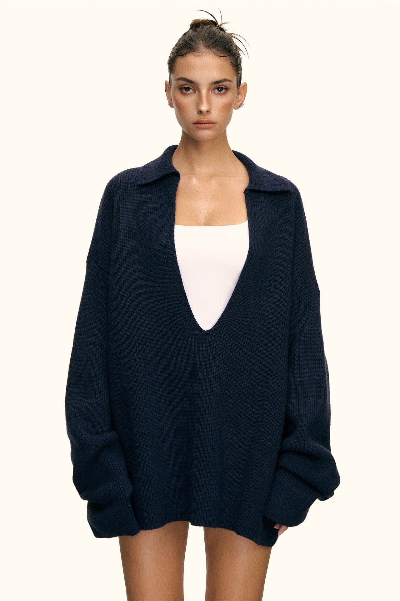 Slouchy V-Neck Sweater Set Knit Set Secondary image
