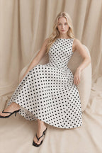 Chic Polka Dot Sleeveless Maxi Dress