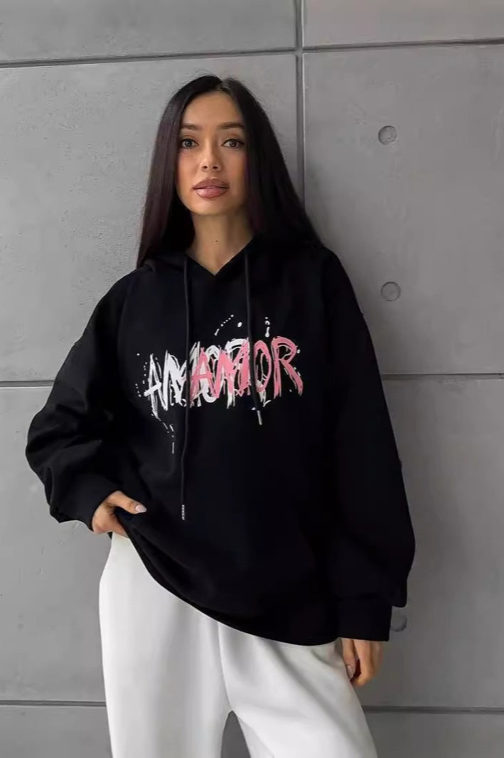 Oversized Letter Print Hoodie Secondary image
