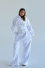 Corset Waist Zip Front Wide Leg Hoodie Two Piece Set