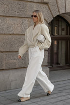 Office Ready Notch Lapel Wool Blend Coat