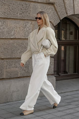 Office Ready Notch Lapel Wool Blend Coat