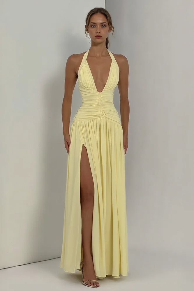 Halter Backless Slit Bodycon Party Dress Main image