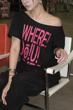 Neon Letter Print Oversized Short Sleeve T-Shirt