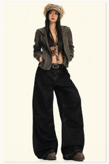 Wide-Leg Drapey Jeans