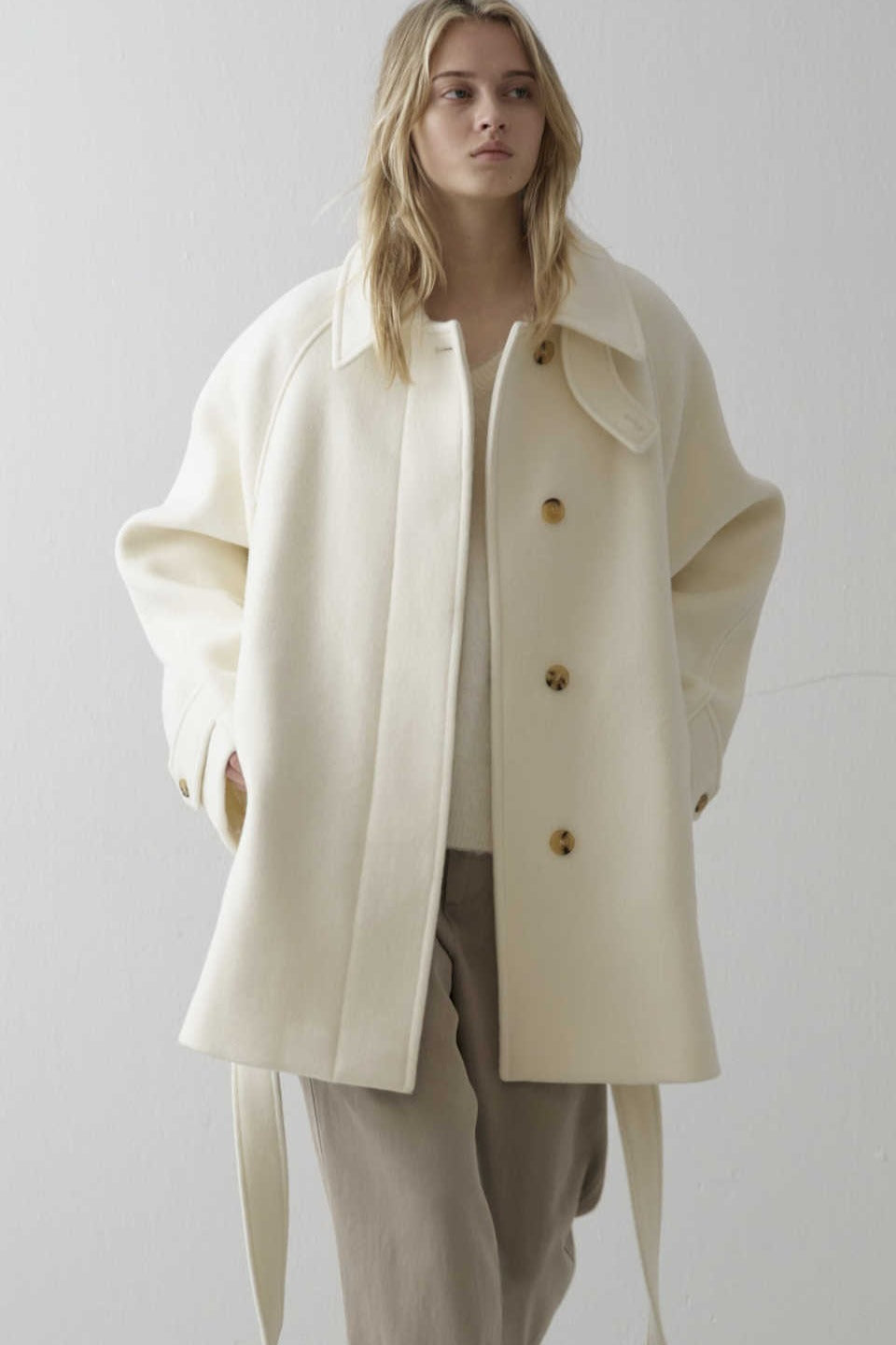 Belted Wool Longline Coat Main image