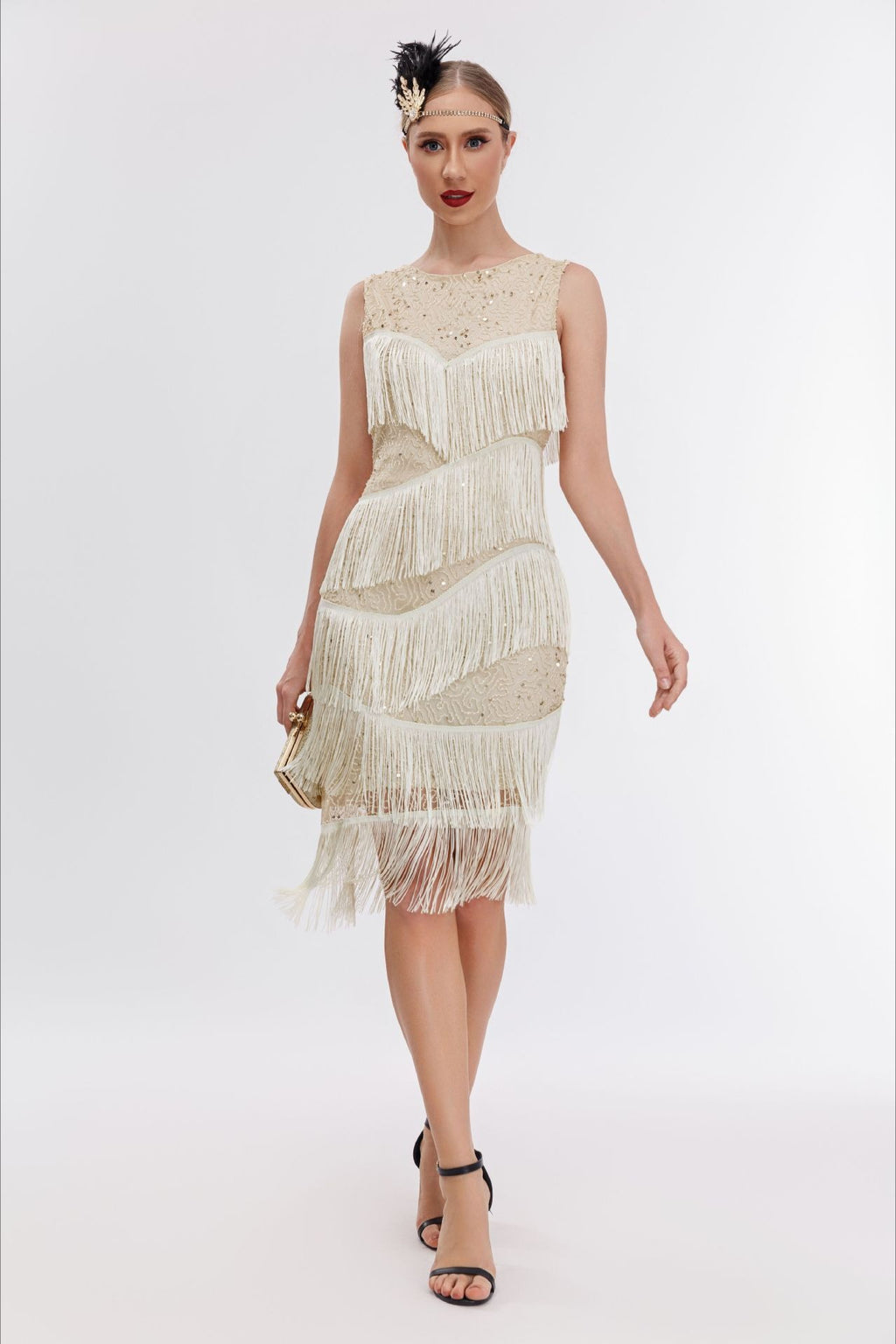 Vintage Beaded Fringe Party Dress