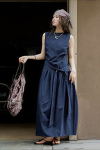 Pleated Tie Strap Lightweight Boho Dress