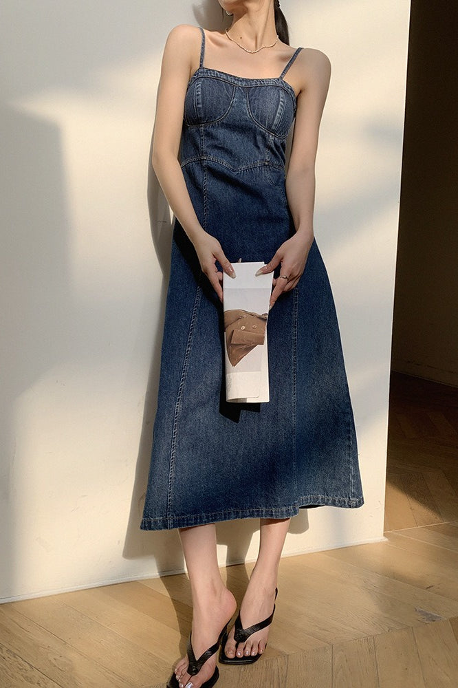 Slim Fit Maxi Denim Dress Main image