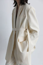 Deconstructed Wide Lapel Draped Blazer