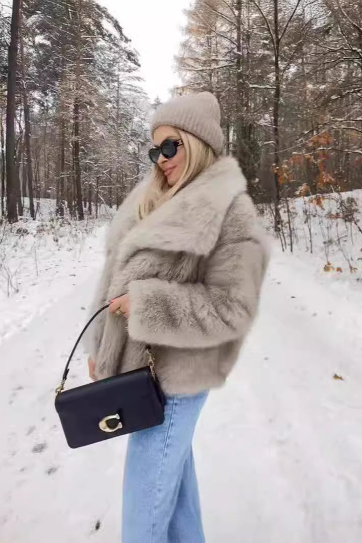 Faux Fox Fur Luxe Texture Coat Secondary image