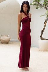 Sheer Halter Backless Birthday Dress