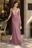 Deep V Satin Backless Maxi Dress