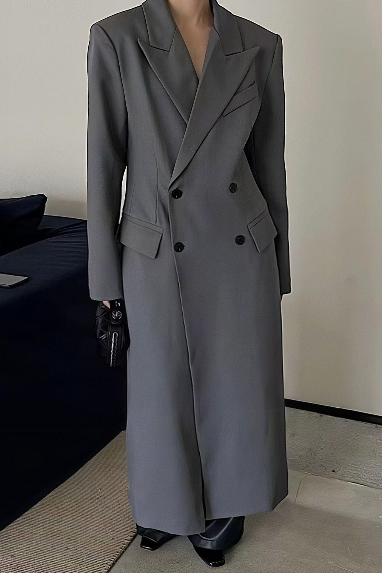 Vintage Hepburn Waist Cinching Hourglass Long Overcoat Main image