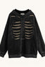 Skull Print Hooded Hoodie