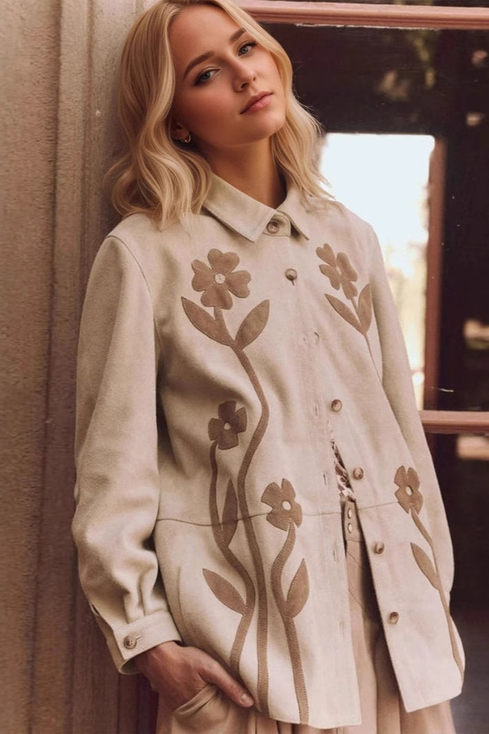 Vintage Floral Collared Loose Versatile Button Front Blouse Secondary image