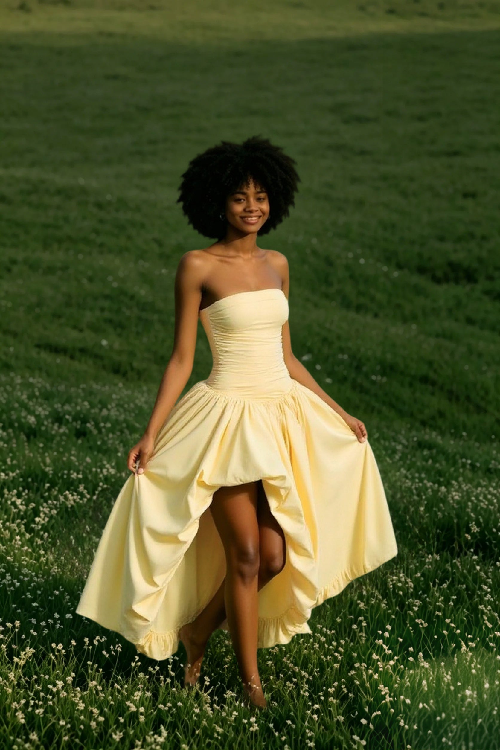 Solid Color Tie Front Bodycon Prom Dress Secondary image