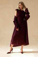 Vintage Knit Cardigan and Sleeveless Dress Two Piece Set