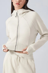 Cropped Fleece Workout Jacket